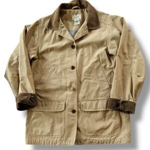 L.L. Bean Barn Jacket Coat Corduroy Collar Cuffs VTG 90s Size Medium